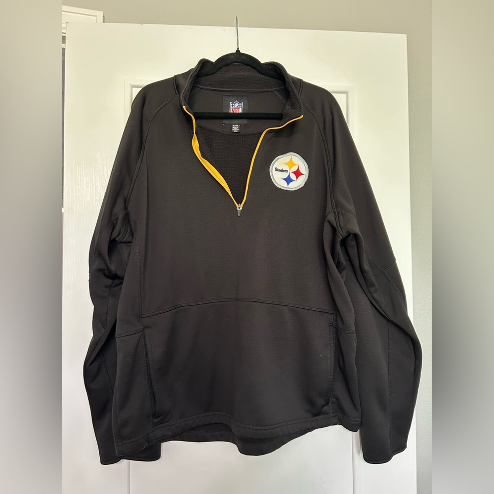 NFL Pittsburgh Steelers Black and Gold Quarter-Zip Pullover